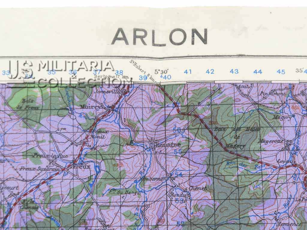 Carte d’Arlon bataille des Ardennes