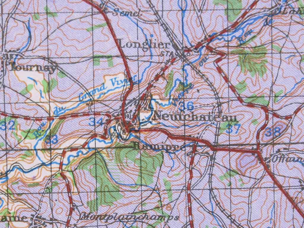Neufchâteau sur carte bataille des Ardennes