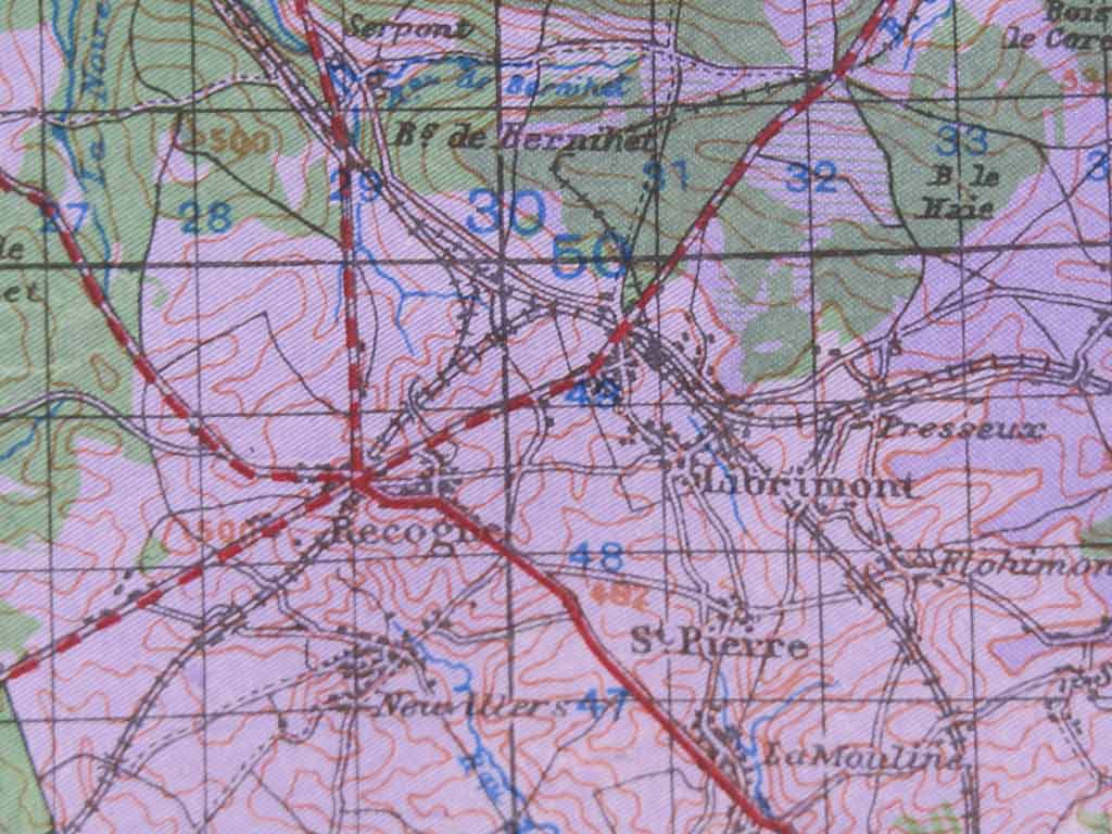 Libramont et Recogne sur carte d’Arlon