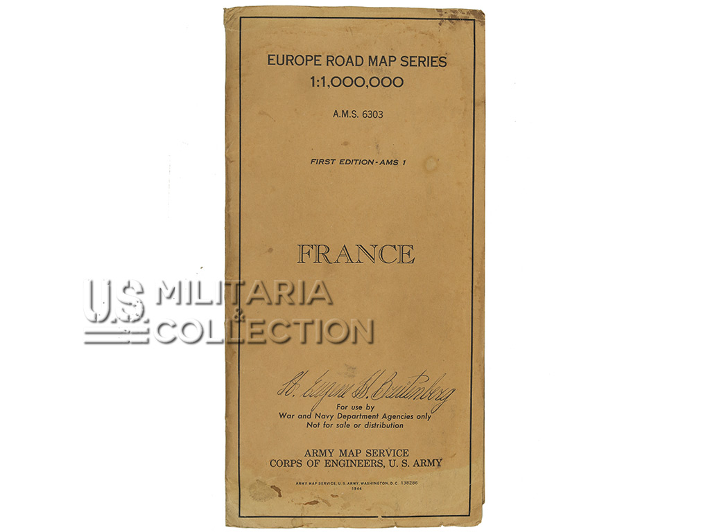 Carte routière US Army France 1944