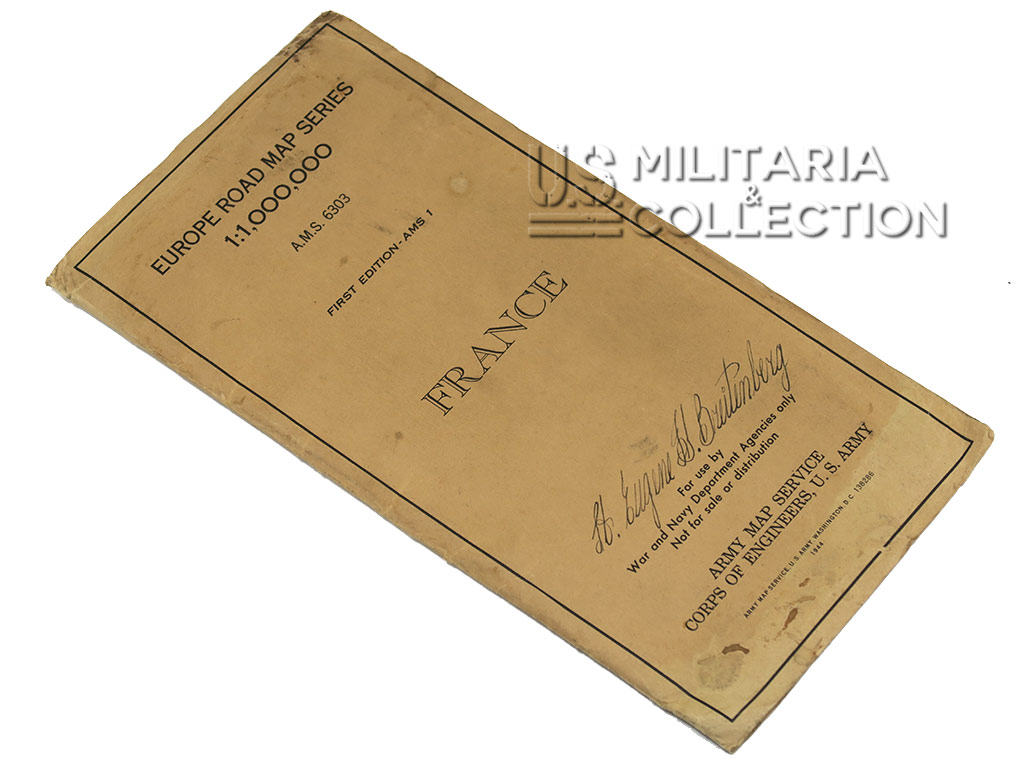 Carte US Army France 1944 pliée