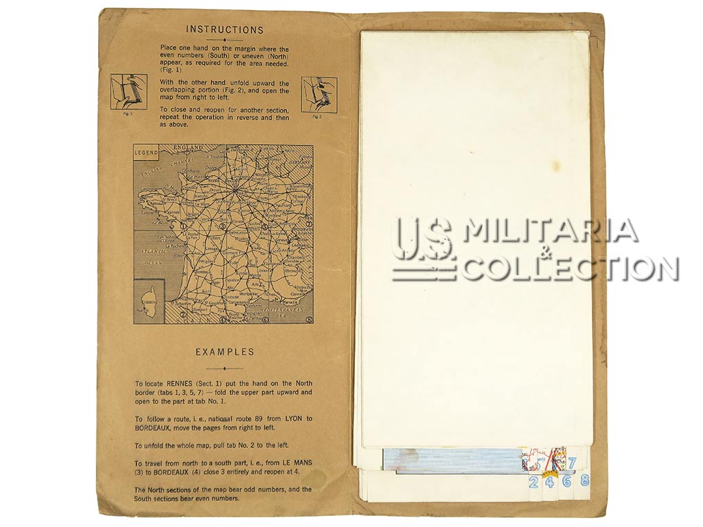 Carte routière américaine WW2 France