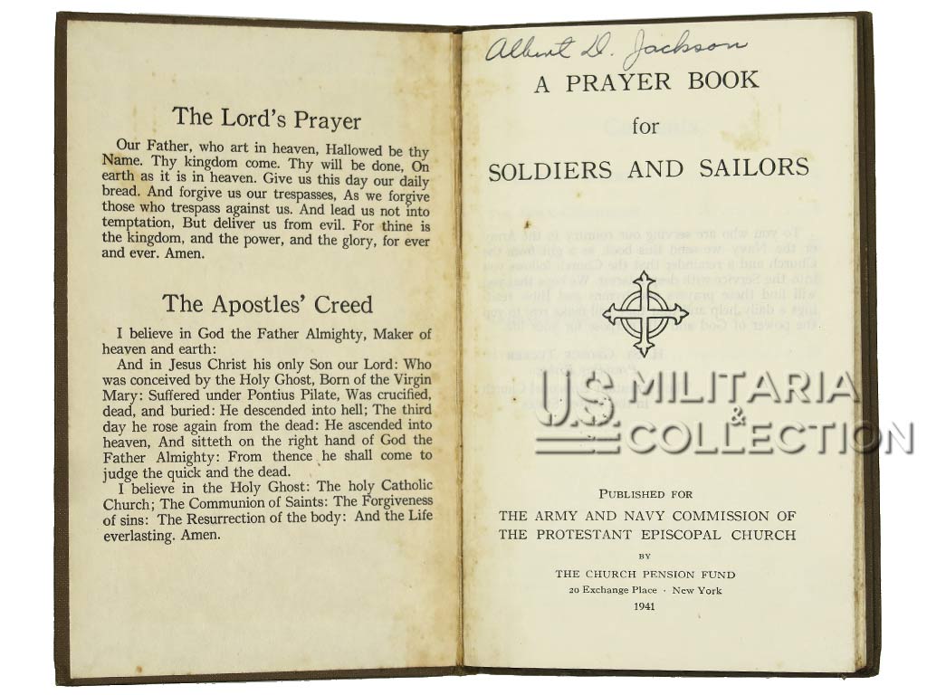 Prayer Book US nominatif Albert D. Jackson