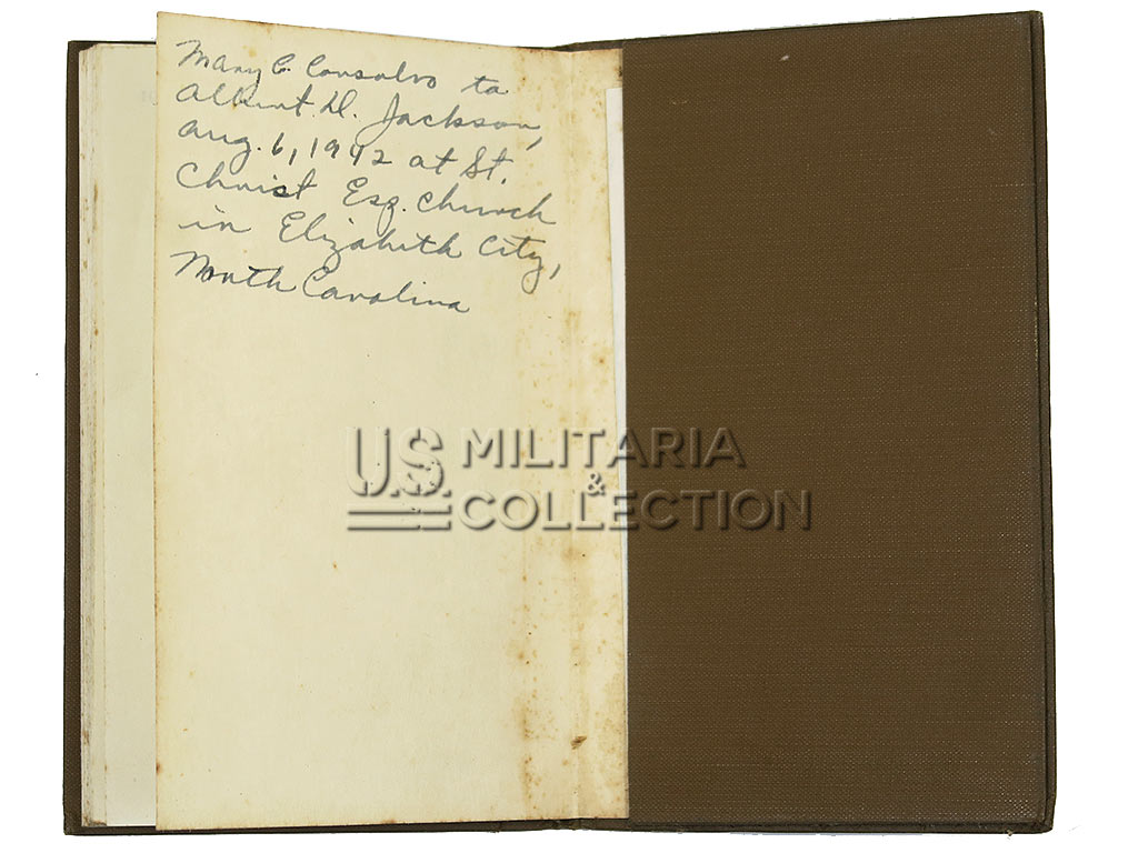Pochette et lettre du livre de prières US