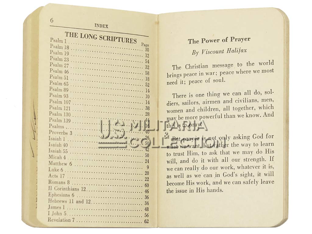 Livre religieux militaire américain WW2