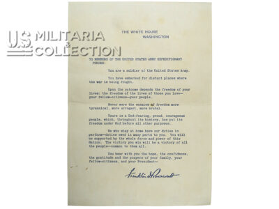Message Roosevelt Opération Torch 1942