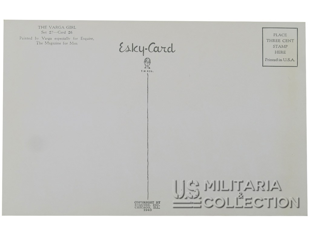 Dos carte postale Esky-Card Esquire 1943