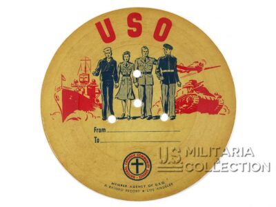 Lettre sur disque USO Seconde Guerre mondiale