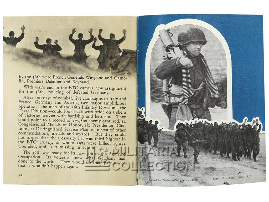 Livret US Army 36th Infantry Division Seconde Guerre mondiale