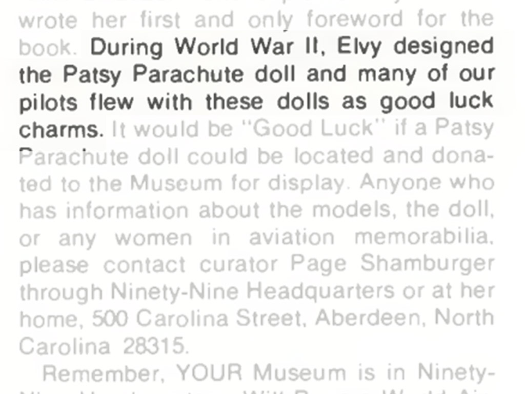Patsy Parachute porte-bonheur pilotes US WW2